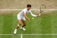 Shelton in action at Wimbledon
